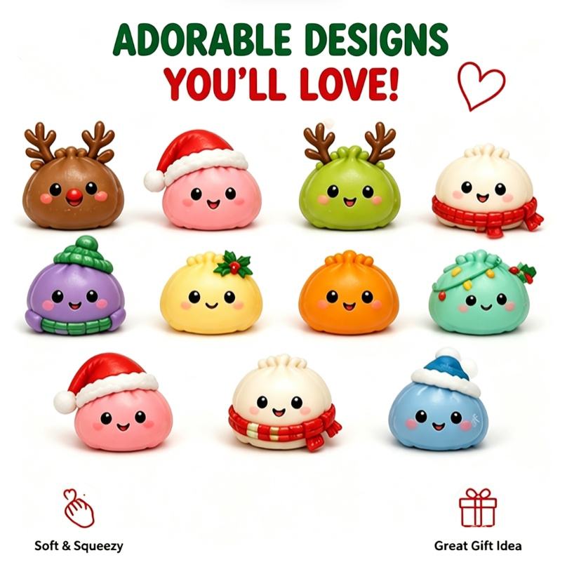 2026 Christmas 24-Piece Dumpling Squishy Advent Calendar - Image 3