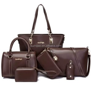 Large Capacity PU Retro Tote Handbag Set