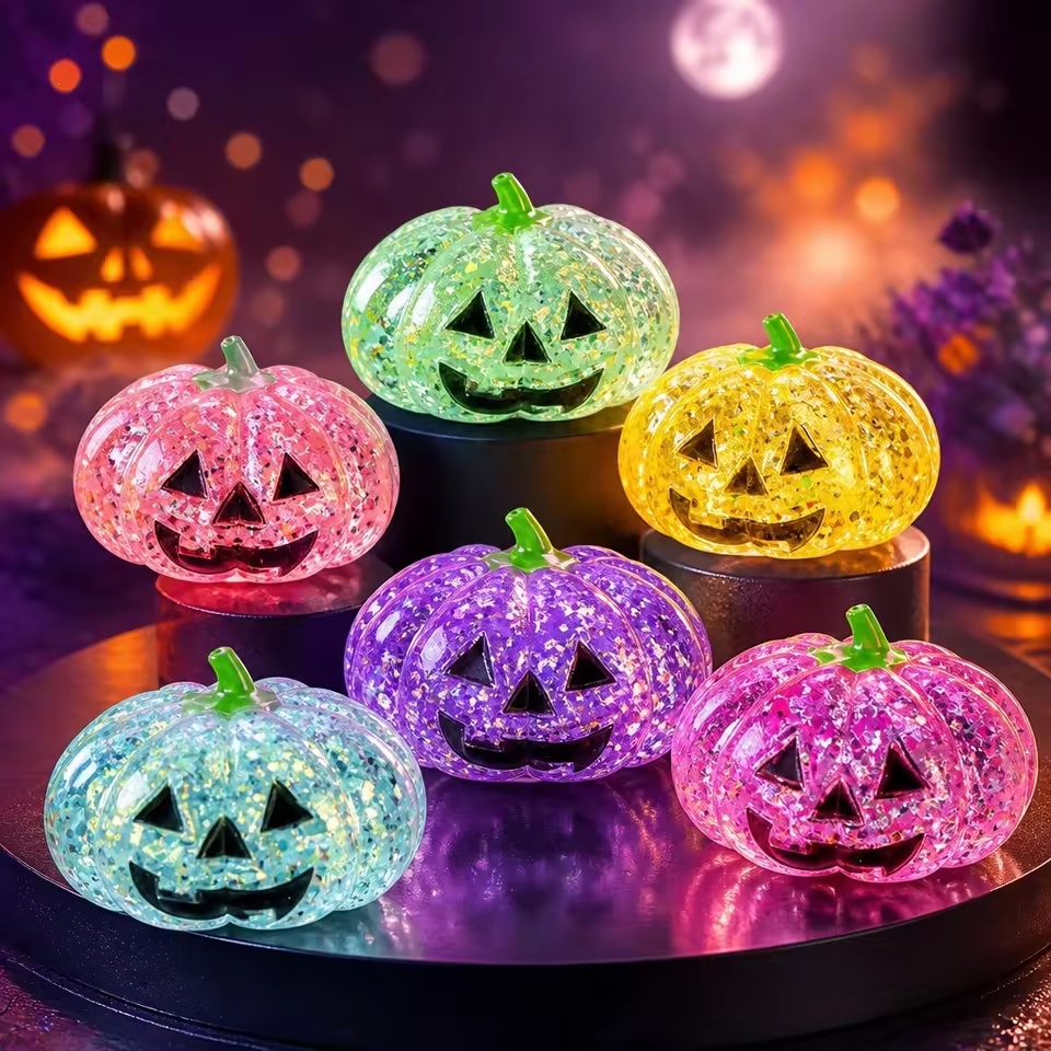 Halloween Glitter Pumpkin Slow-Rising Squishy Toy