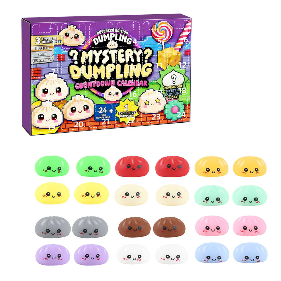 24PCS Mystery Dumpling Squishy Blind Box Advent Calendar - Image 4