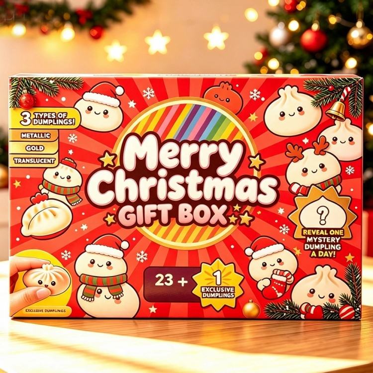 Christmas 24-Day Mystery Dumpling Advent Calendar Squishy Gift Set – wholesale product image