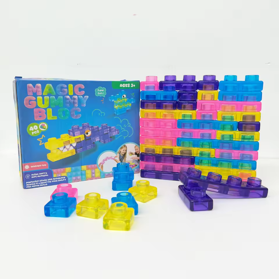 Soft Silicone Squishy Building Blocks Set | 40-Piece Sensory Toy - Image 5