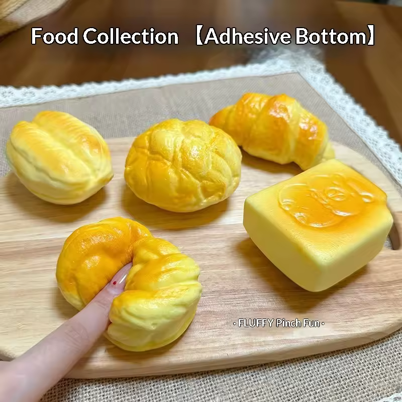Bread & Croissant Squishy Toy | Slow-Rebound Food Fidget Toy - Image 4