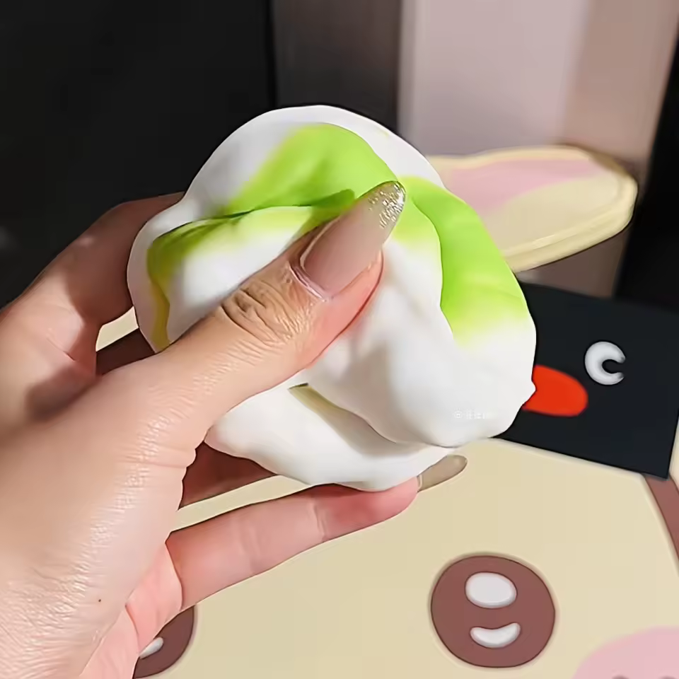 Pistachio Crunchy Squishy Ball | Handmade Rubber Stress Relief Toy - Image 3
