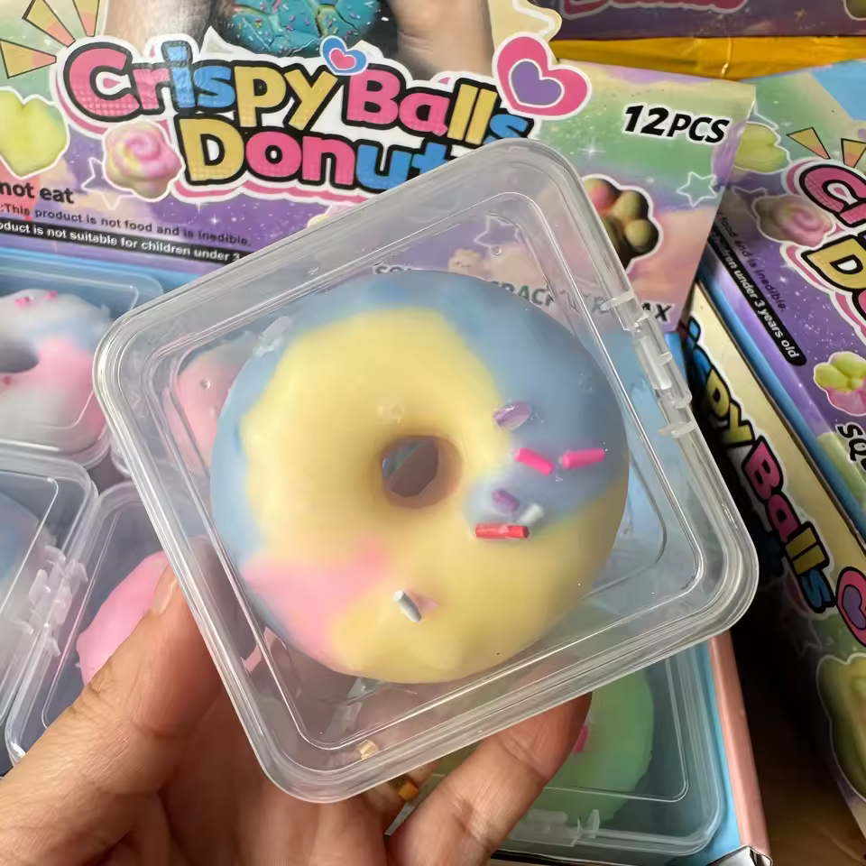 Crunchy Donut Squishy Toy | Macaron & Chocolate Fidget Collection - Image 4