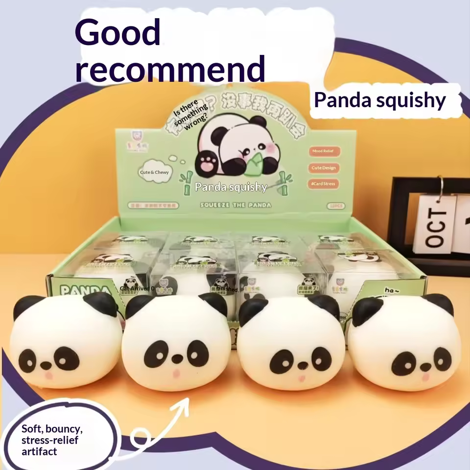 Panda Head & Steamed Bun Squishy Toy | Slow-Rebound Stress Relief Fidget Toy - Image 4