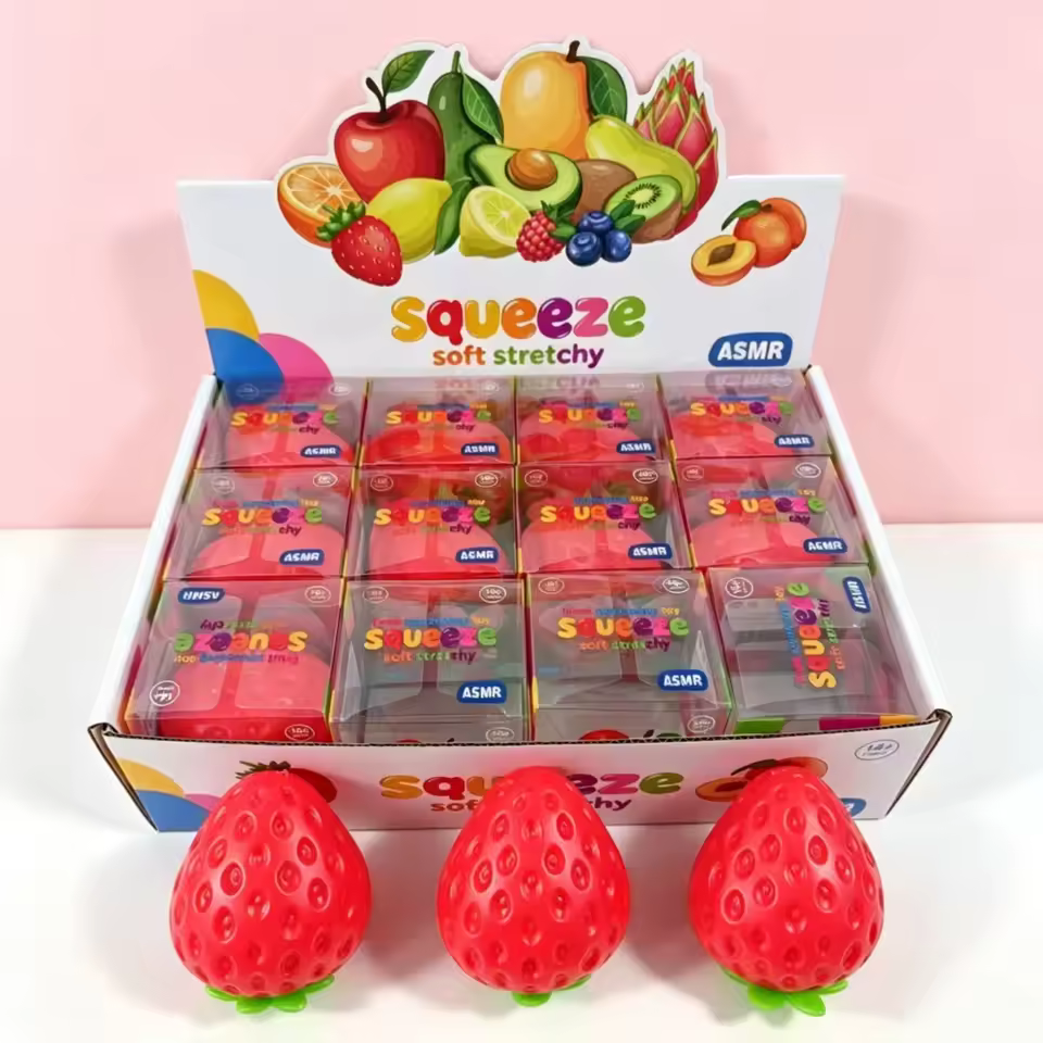 Strawberry Crunchy Squishy Toy | Crisp-Sound ASMR Fidget Toy - Image 6