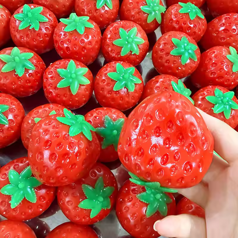 Strawberry Crunchy Squishy Toy | Crisp-Sound ASMR Fidget Toy – wholesale product image