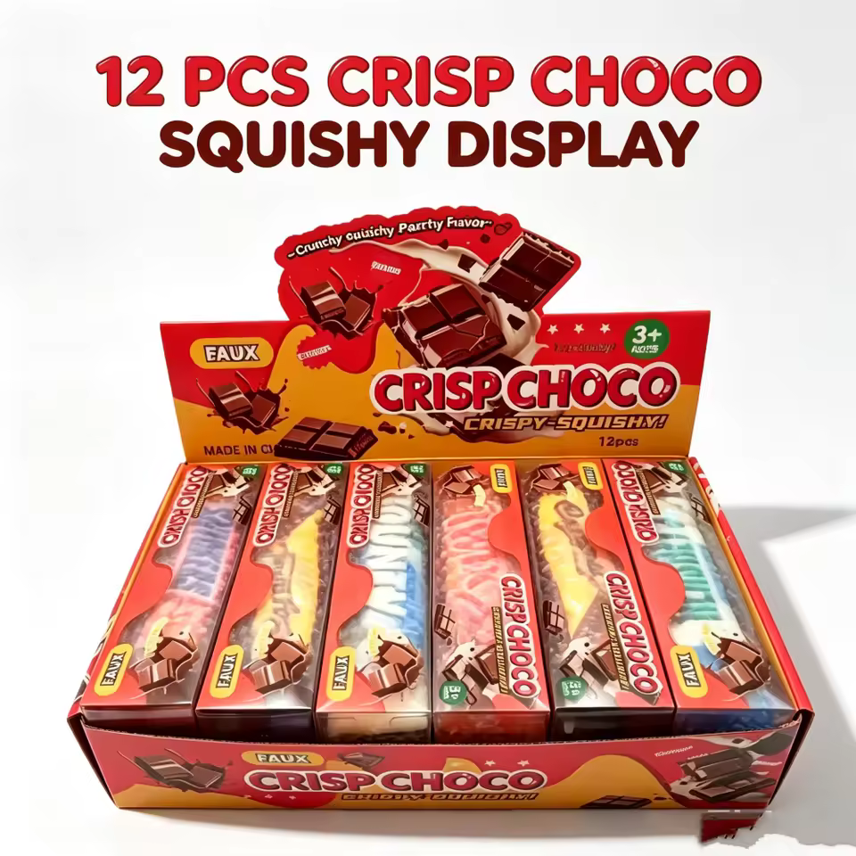 Crispy chocolate bar crunchy wax shell squishy toy