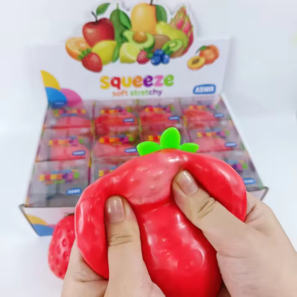 Strawberry Crunchy Squishy Toy | Crisp-Sound ASMR Fidget Toy - Image 3