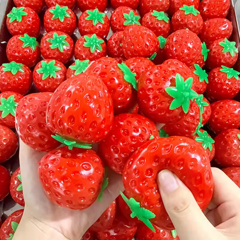 Strawberry crunchy squishy ASMR fidget toy
