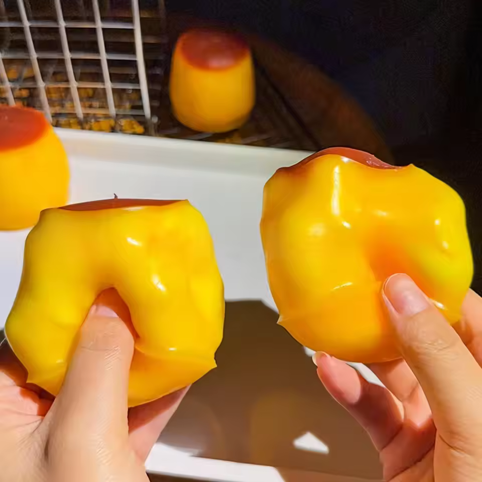 Caramel Pudding Crunchy Squishy Toy | TPR ASMR Stress Relief Fidget Toy - Image 4