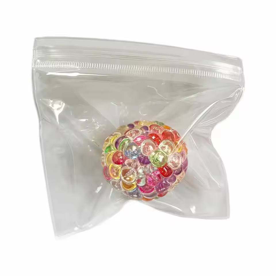 Colorful Ice Cube Crunchy Squishy Ball | Bead-Filled Sensory Fidget Toy - Image 6