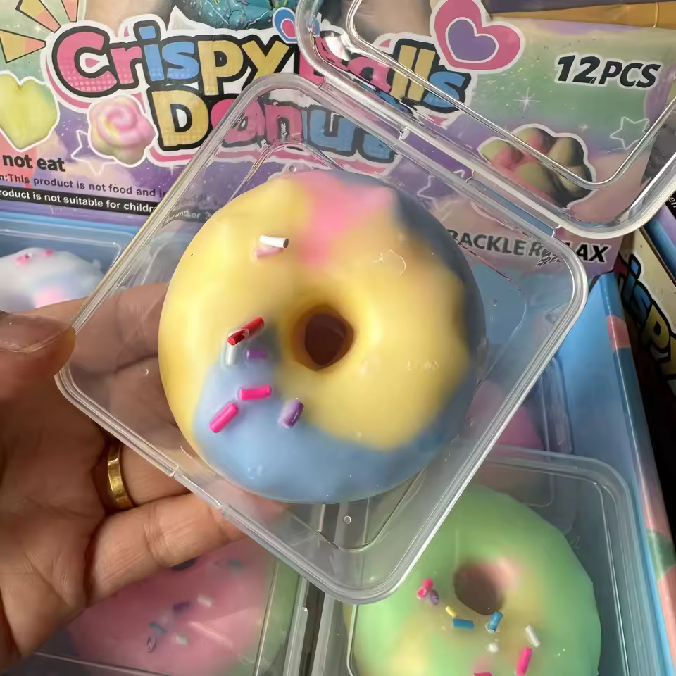 Crunchy Donut Squishy Toy | Macaron & Chocolate Fidget Collection - Image 5