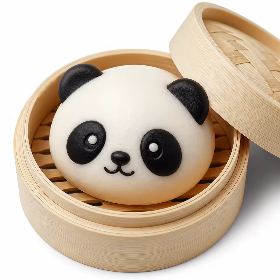Panda head and steamed bun slow-rebound squishy toy
