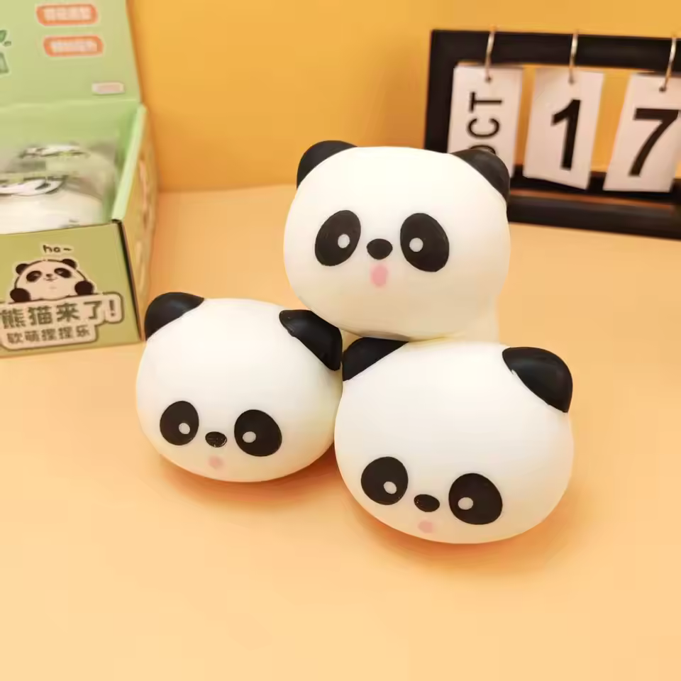 Panda Head & Steamed Bun Squishy Toy | Slow-Rebound Stress Relief Fidget Toy - Image 3