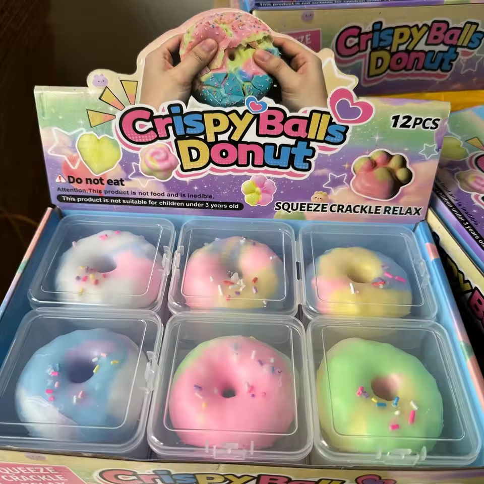 Crunchy donut macaron chocolate squishy fidget toy