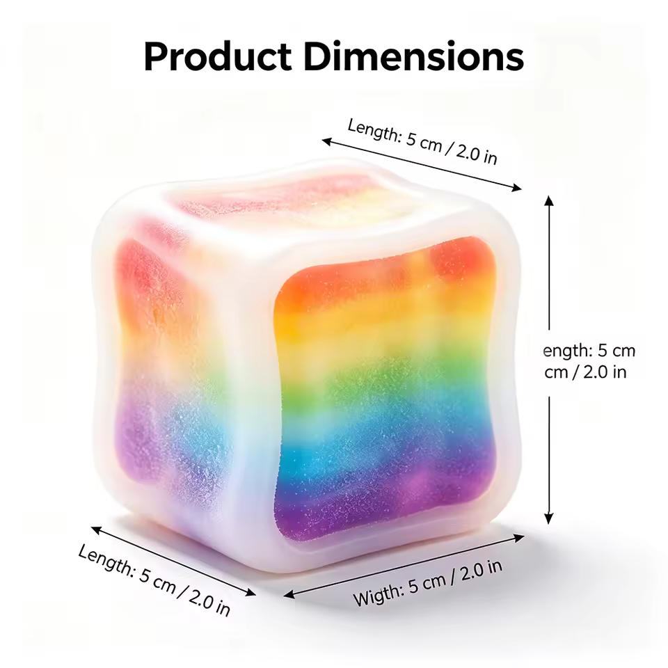 Rainbow Sugar Cube Squishy Toy | Crackable Wax Shell ASMR Fidget - Image 3