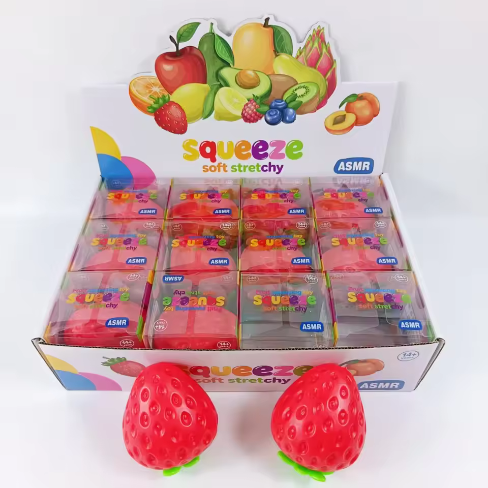 Strawberry Crunchy Squishy Toy | Crisp-Sound ASMR Fidget Toy - Image 4