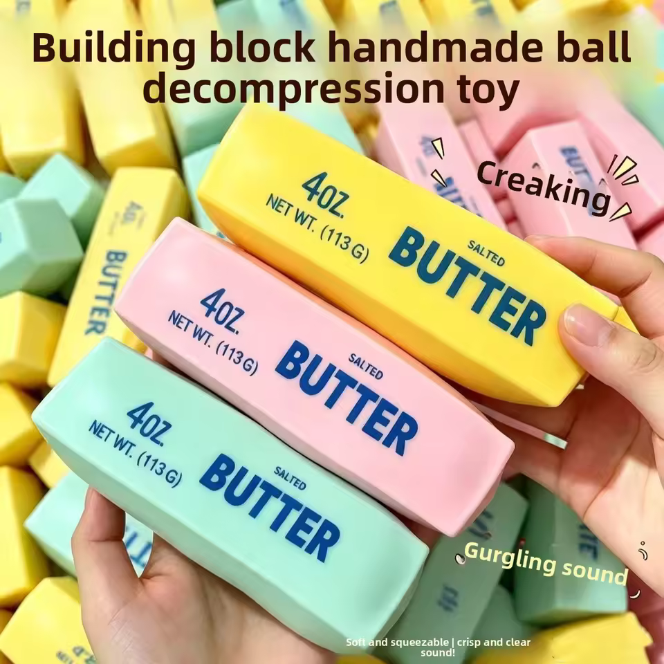 Butter Stick Building Block Squishy Toy | Crunchy Sound Fidget Toy – wholesale product image